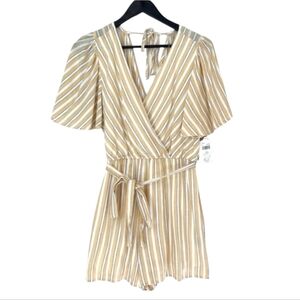 NWT Altar’d State Yellow Stripe Romper